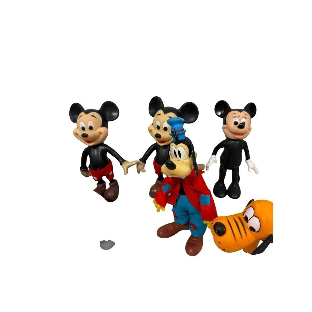 VTG R Dakin Plastic Figures Disney Minnie Mickey Goofy Dumbo Donald 1970's 8